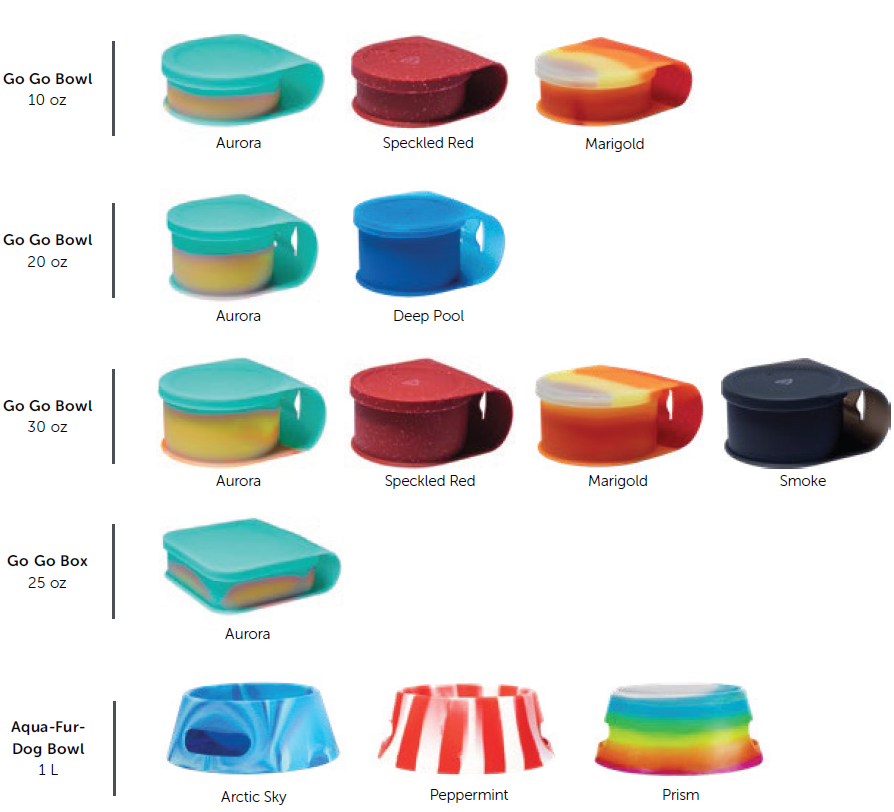 grid image of different food container options